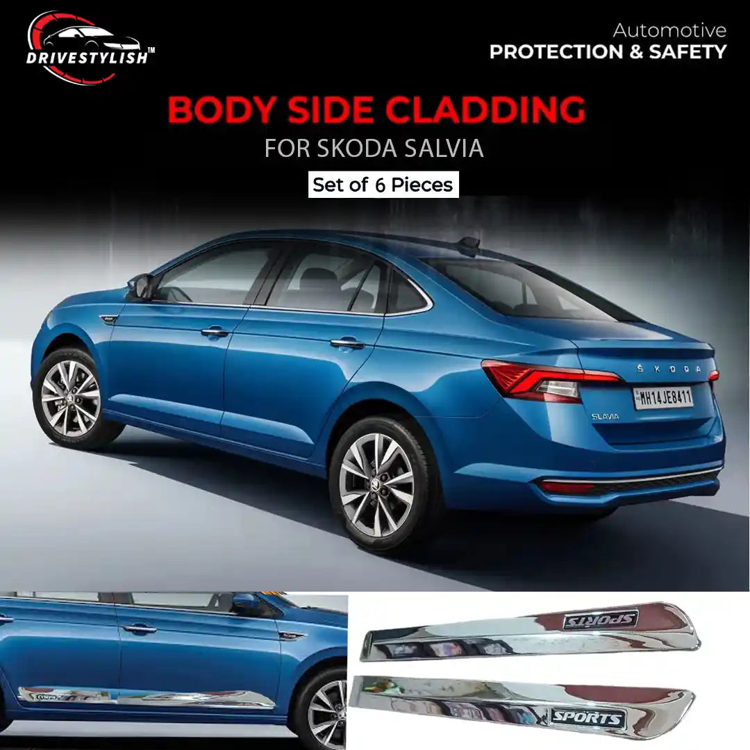 Side Beading Chrome For Skoda Slavia Set Of 4