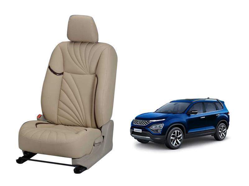 Tata Safari 2021 Dove Series 3D Custom Nappa Leather Car Seat Cover