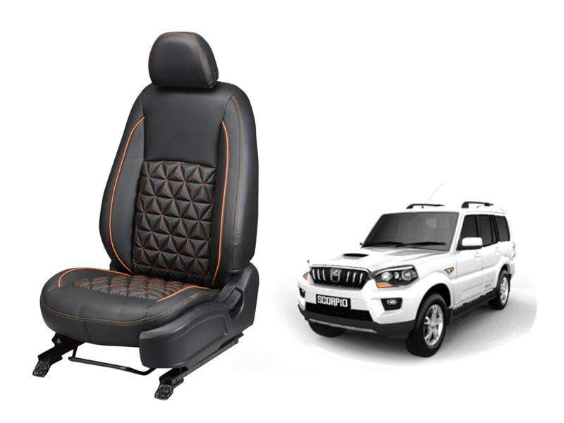 Mahindra Scorpio 2014 Diamond Series 3D Custom Nappa Leather Car Seat Covers