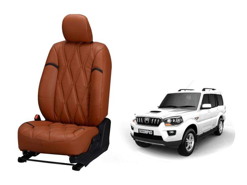 Mahindra Scorpio 2014 Kite Series 3D Custom Nappa Leather Car Seat Covers