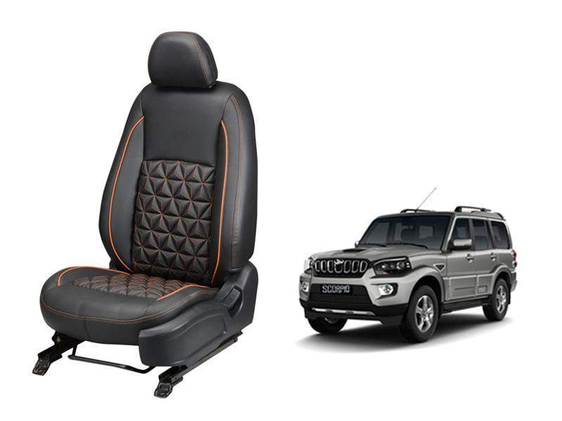 Mahindra Scorpio 2017 Diamond Series 3D Custom Nappa Leather Car Seat Covers