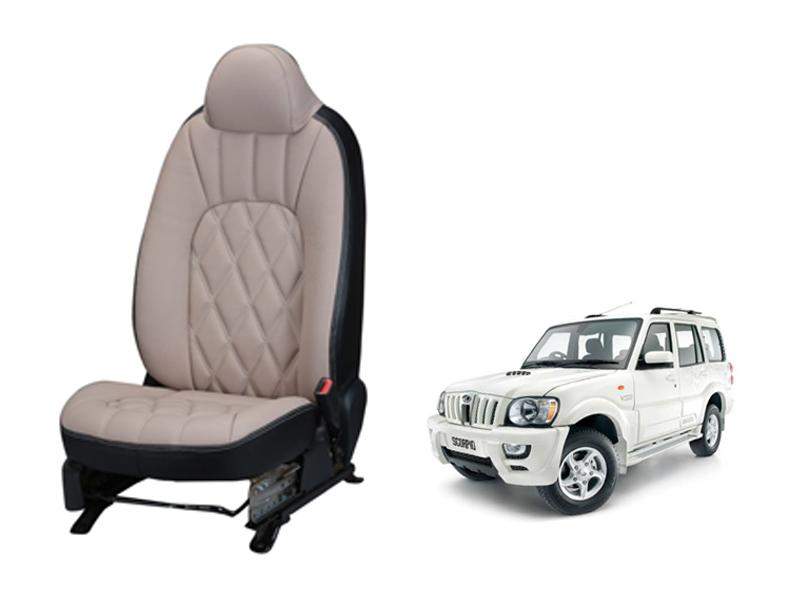 Mahindra Scorpio m-HAWK Art Leather Seat Cover - Threading Design