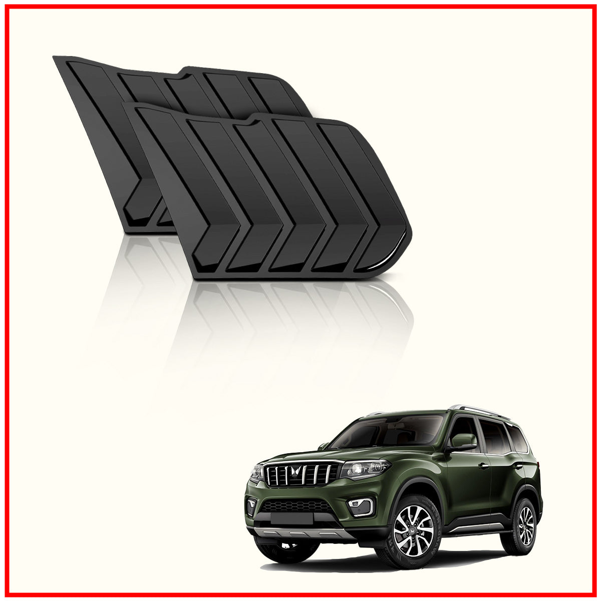 Scorpio-N Rear Window Side Louvers || Glossy Black Finish