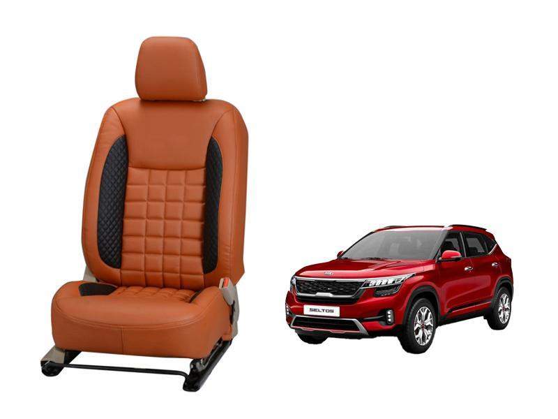 Kia Seltos Prism Series 3D Custom Nappa Leather Car Seat Covers