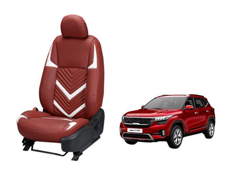 Kia Seltos Zig Zag SERIES 3D CUSTOM ART LEATHER CAR SEAT COVERS