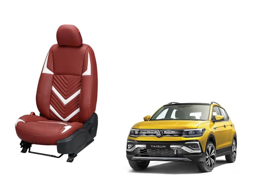 Volkwagen Taigun Zig Zag SERIES 3D CUSTOM ART LEATHER CAR SEAT COVERS
