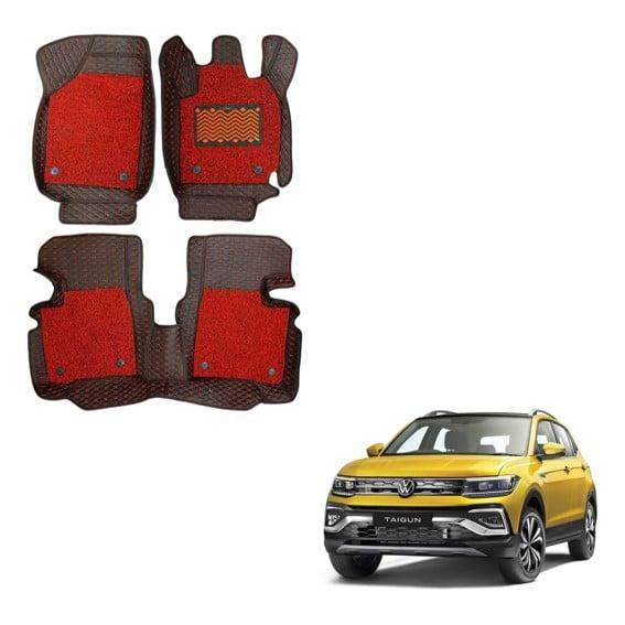 Volkswagen Taigun Attractive Floor Mats - Red Colour