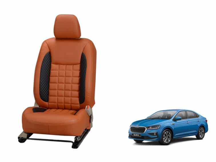 Skoda Slavia Prism Series 3D Custom Nappa Leather Car Seat Covers