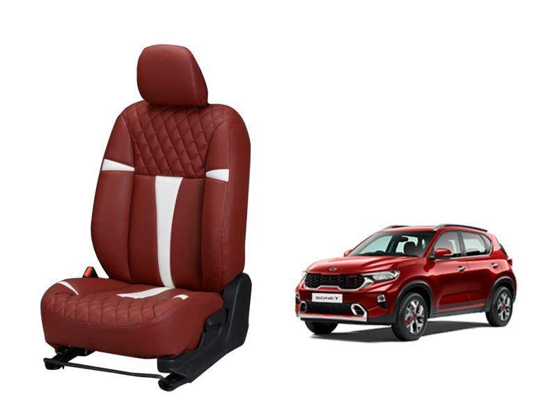 Kia Sonet Art Leather Seat Cover Racing Design