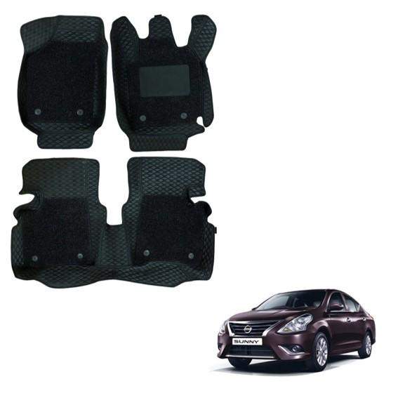 Spacious 7D Mats for Nissan Sunny - Black Colour