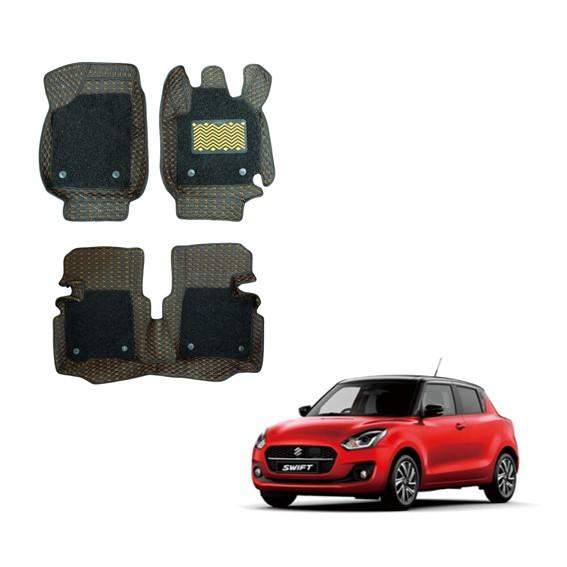 Maruti Suzuki Swift (2020) Spacious 7D Mats - Silver/Tan Colour