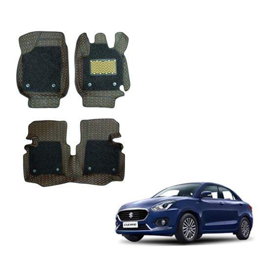 Maruti Suzuki Swift Dzire (2017) Deluxe 7D Mats - Silver/Tan Colour