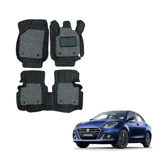 Maruti Suzuki Swift Dzire (2017) Waterproof Foot Mats - Black/Grey Colour