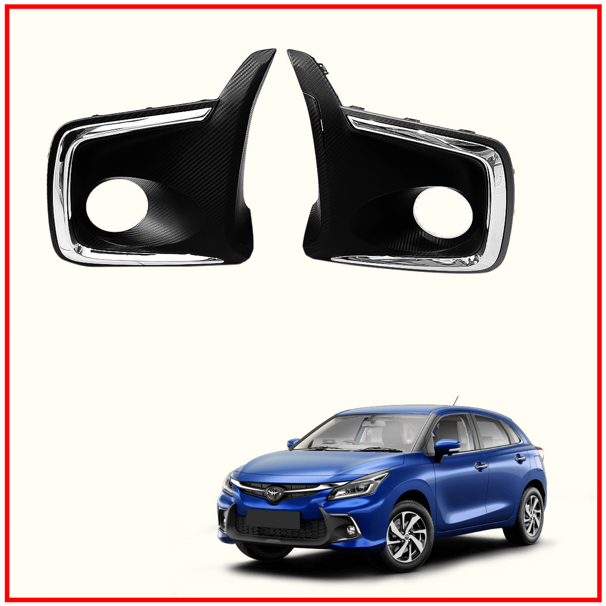 Toyota Glanza Fog Light With Fog Cover and Wiring || Halogen