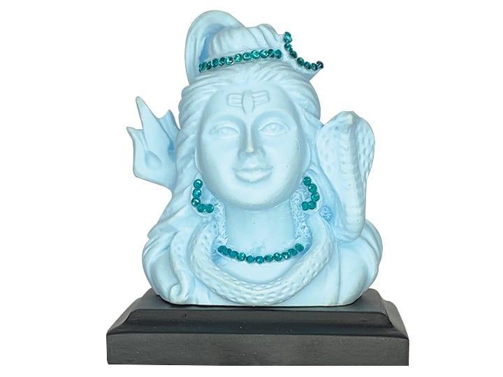 Shiva Idol in White Color for Car Dashboard