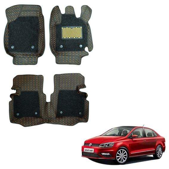 Volkswagen Vento Luxurious 7D Mats - Black/Tan Colour
