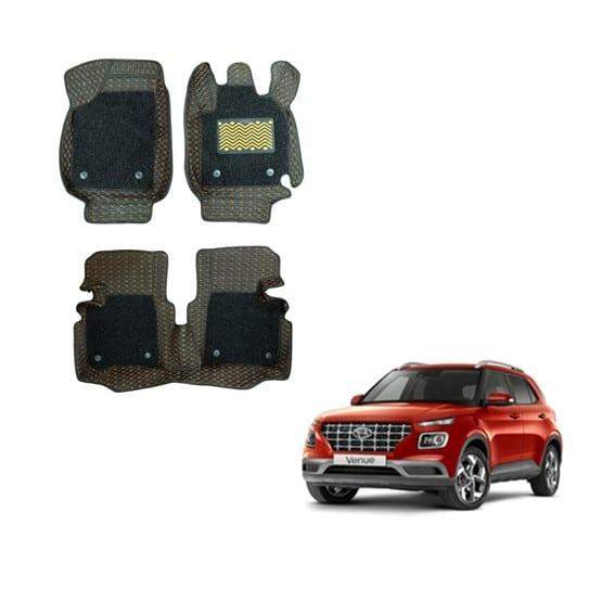 Hyundai Venue Luxury 7D Mats - Silver/Tan Colour