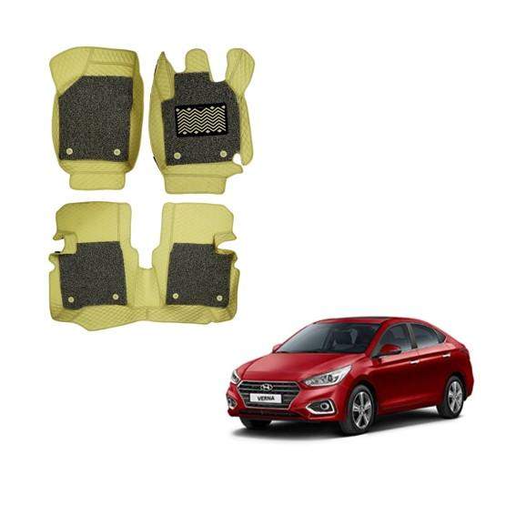 Hyundai Verna (2017) Luxurious 7D Floor Mats - Beige Colour