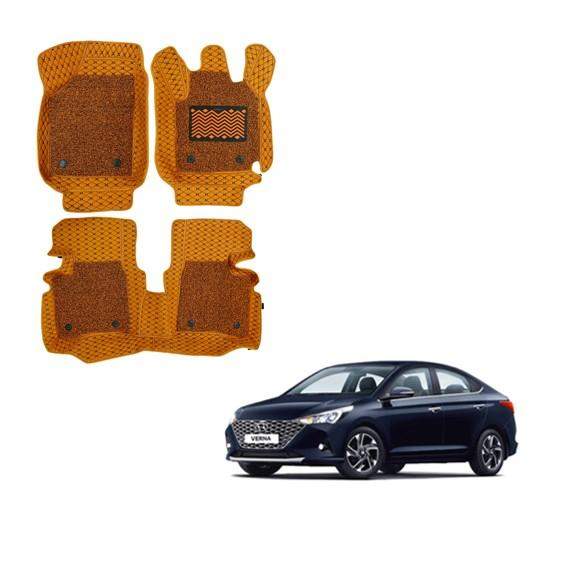 Hyundai Verna (2020) Waterproof 7D Mat Carpet - Tan Colour
