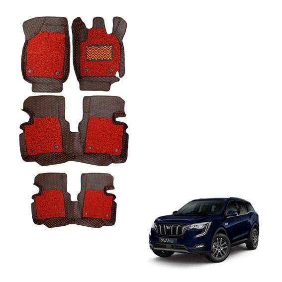 Mahindra XUV 700 Luxurious 7D Mats - Black/Red Colour