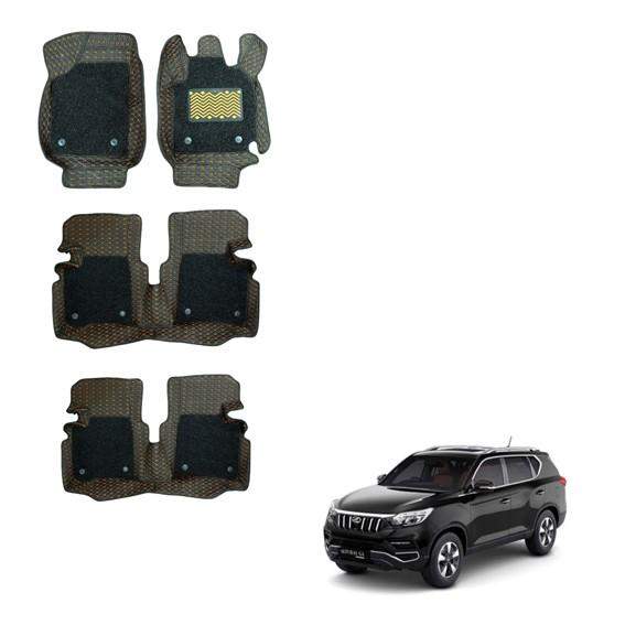 Mahindra Alturas Deluxe 7D Mat Carpet - Black/Tan Colour