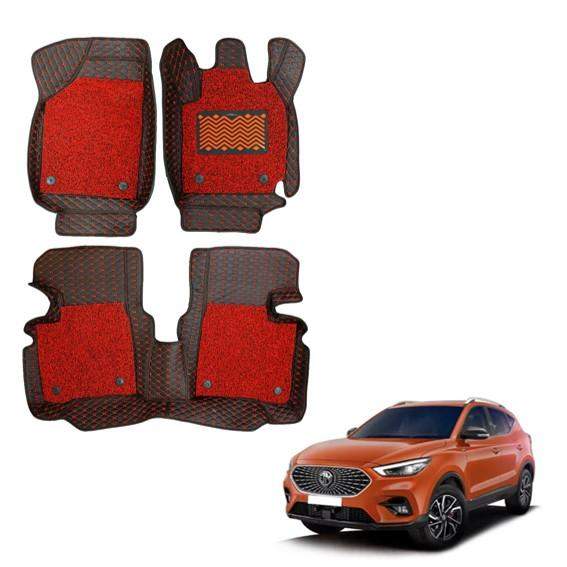 Premium Foot Mats for MG Astor - Black/Red Colour