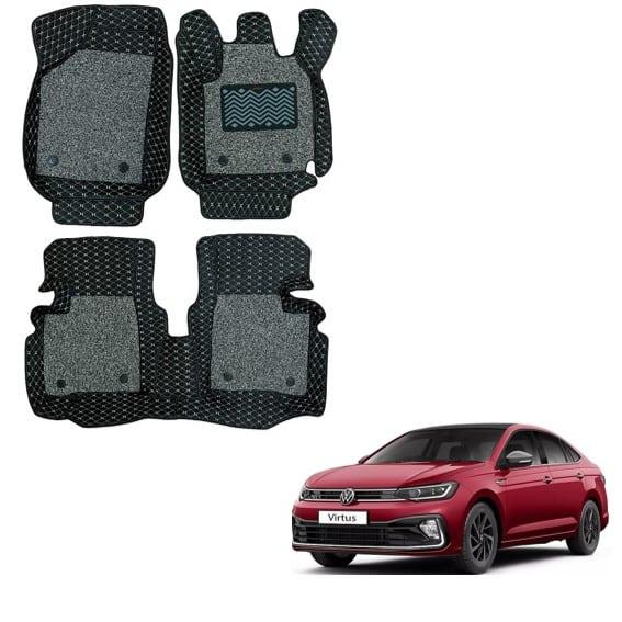 Luxury Floor Mats for Volkswagen Virtus - Black/Grey Colour