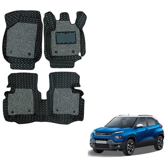 Tata Punch Luxury Foot Mats - Black/Grey Colour