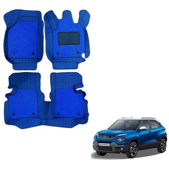 Tata Punch Deluxe 7D Foot Mats - Blue Colour