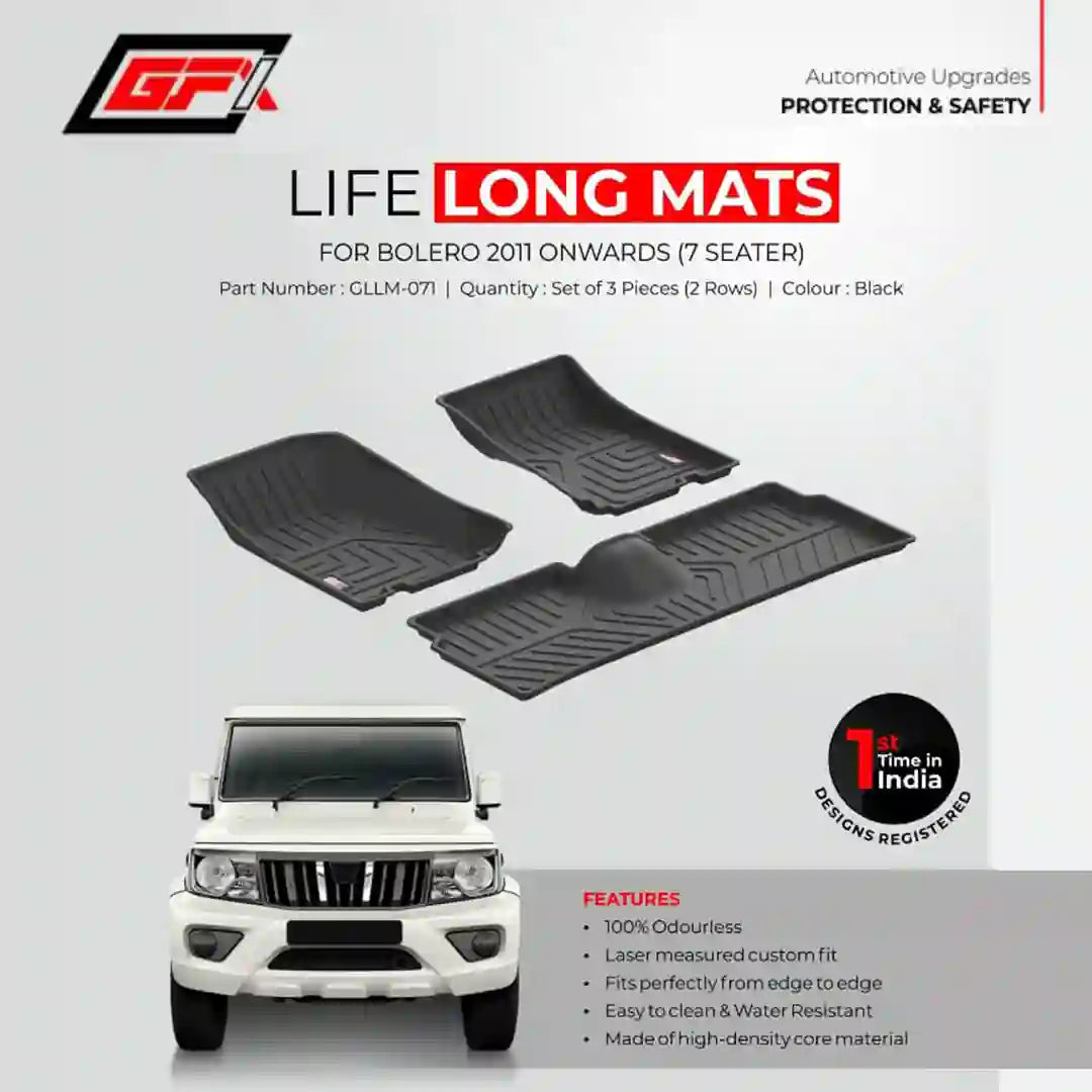 GFX Bolero 2011 Onwards Lifelong Floor Mats With 3 Pieces