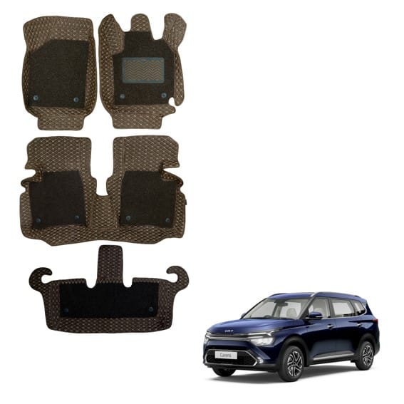 Kia Carens Lavish Floor Mats - Brown Colour