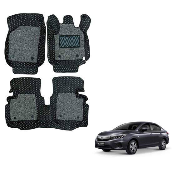Honda City (2020) Luxurious 7D Mats - Black/Silver Colour