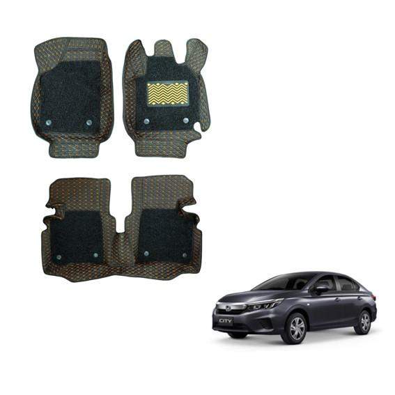 Honda City (2020) Spacious 7D Foot Mats - Black/Tan Colour