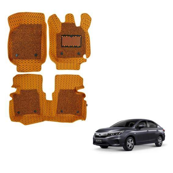 Honda City (2020) Luxury 7D Foot Mats - Tan Colour