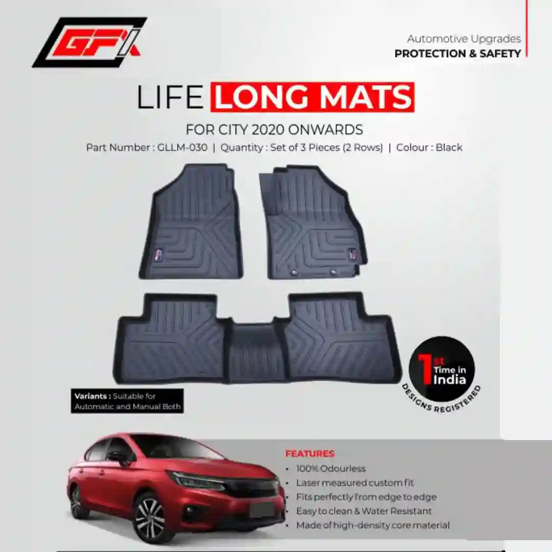 GFX Lifelong floor mats for City 2020 Onwards Set Of 3