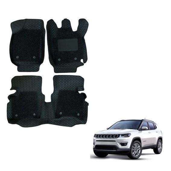 Deluxe Foot Mats for Jeep Compass - Black Colour