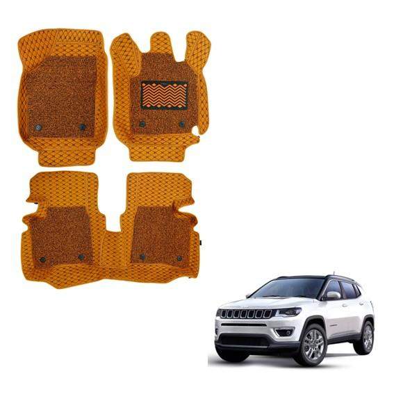 Jeep Compass Waterproof 7D Foot Mats - Tan Colour