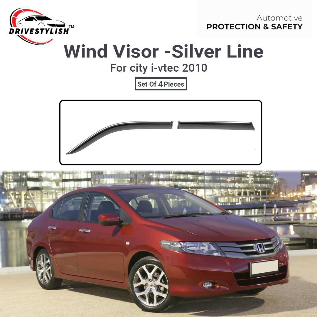 Honda City i-VTEC (2010) Wind Visor – Silver Line