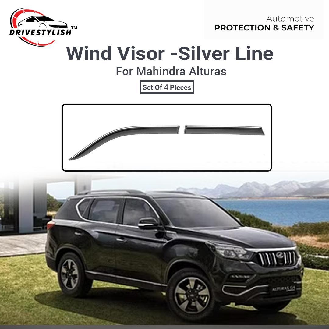 Mahindra Alturas Wind Visor – Chrome Insert