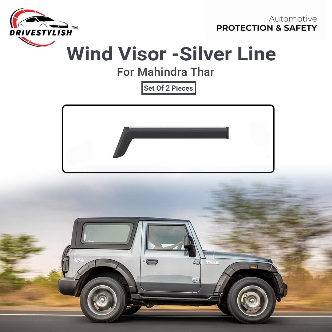 Mahindra Thar Door Visor – Chrome Insert