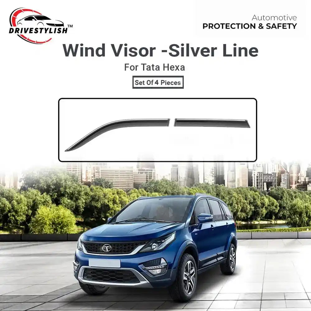 Tata Hexa Wind Visor - Silver Line