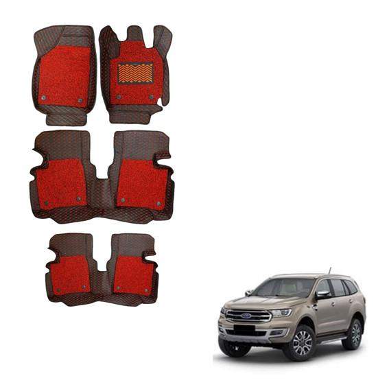 Ford Endeavour Premium Foot Mats - Red Colour