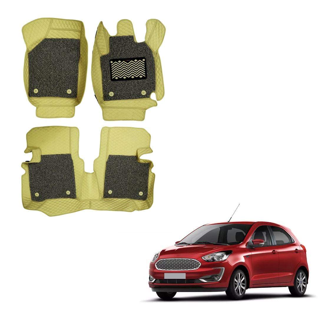 Ford Figo Luxurious 7D Foot Mats - Beige Colour