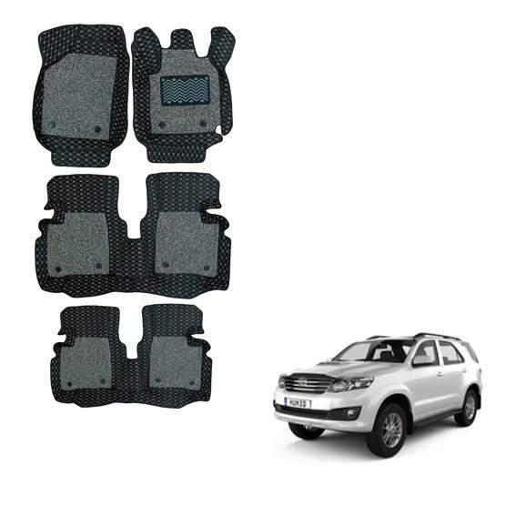 Toyota Fortuner (2012) Spacious 7D Foot Mats - Black/Grey Colour