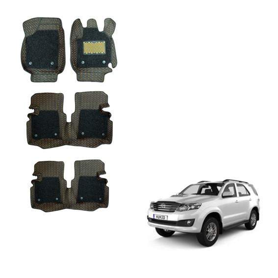 Toyota Fortuner (2012) All-Weather Floor Mats - Black/Tan Colour