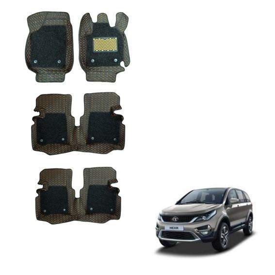 Tata Hexa Illustrious Foot Mats - Black/Tan Colour