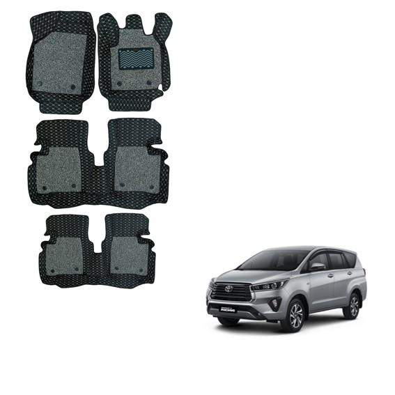 Toyota Innova Crysta (2021) Luxury Floor Mats - Black/Grey Colour