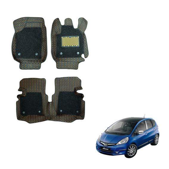 Honda Jazz Deluxe Floor Mats - Black/Tan Colour