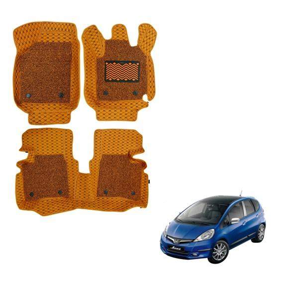 Honda Jazz Luxurious 7D Foot Mats - Tan Colour
