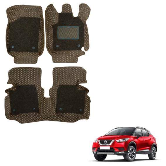 Nissan Kicks Luxury 7D Foot Mats - Brown Colour